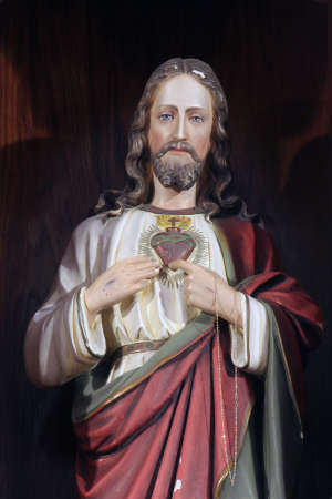 Sacred Heart of Jesus altar in the parish church of St. Martin in Dugo Selo, Croatiaのeditorial素材