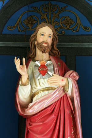 Sacred Heart of Jesus, altar in the church of St. John the Baptist in Sveti Ivan Zabno, Croatiaのeditorial素材