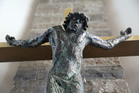 Crucifixion by Sieger Koder in Saint James chapel in Holzmuhle, Germanyのeditorial素材