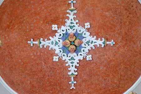 Ceiling decoration in the Saint Martin church in Unteressendorf, Germanyのeditorial素材