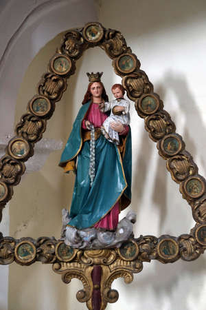 Virgin Mary with baby Jesus, Catholic Church Saint Eustache in Dobrota, Montenegro