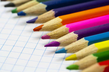 Colored pencils on paper  Macro の写真素材