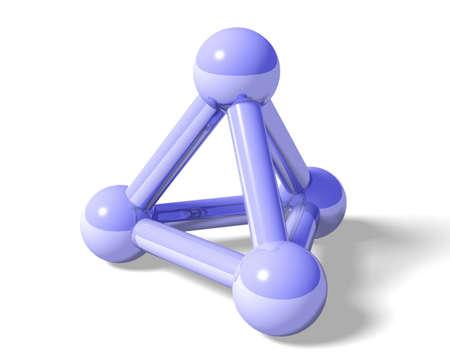 Big blue molecule on a white background.