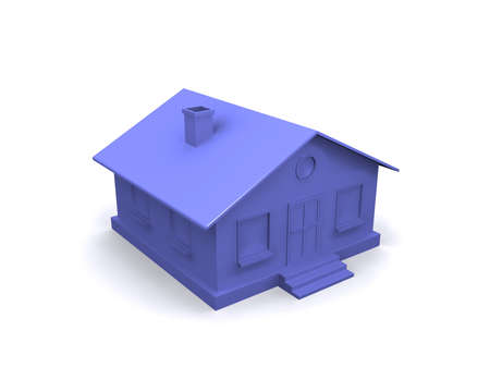 Purple house on a white background.の写真素材