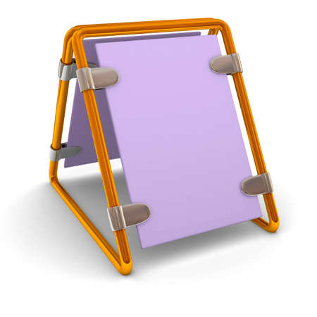Poster on a white background. 3d rendered image of a blank sign. Fill this out with your own text or graphics.の写真素材