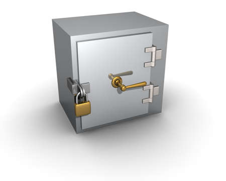 The safe is closed on the lock.の写真素材