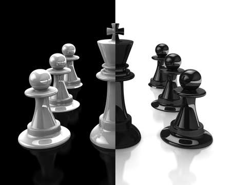 Abstract: duplicity, betrayal, a king on the opposing sides.の写真素材