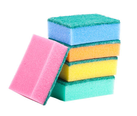 Sponges on a white backgroundの写真素材