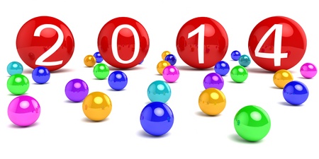 New Year 2014 on colored areas の写真素材