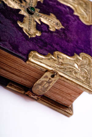 Bible XIX century steel and velvetの写真素材