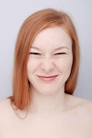 Portrait of the redhead young womanの写真素材