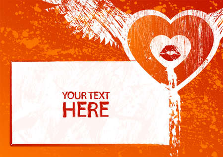 Love grunge frame with symbols and copy spaceのイラスト素材