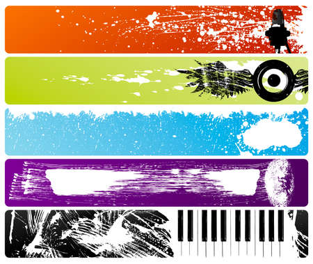 Five grunge banners with copy spaceのイラスト素材