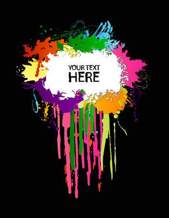 Grunge spectrum frame from blots with copy spaceのイラスト素材