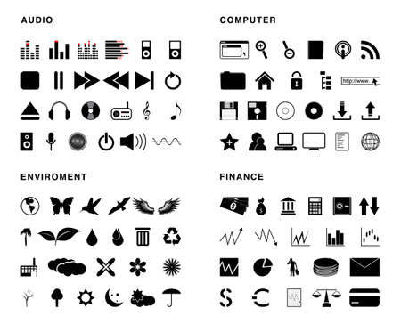 Four vector thematic package, 90+のイラスト素材