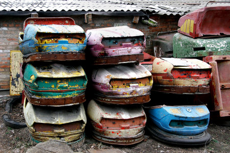 Old rusty metal machinesの写真素材