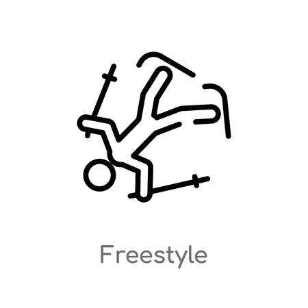outline freestyle vector icon. isolated black simple line element illustration from activities concept. editable vector stroke freestyle icon on white backgroundのイラスト素材