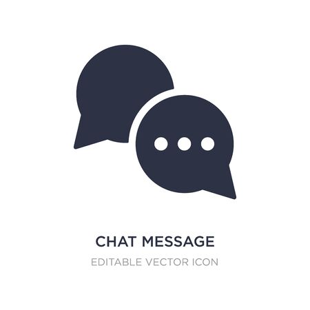 chat message icon on white background. Simple element illustration from Communications concept. chat message icon symbol design.のイラスト素材