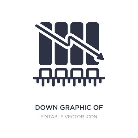 down graphic of business stats icon on white background. Simple element illustration from Business concept. down graphic of business stats icon symbol design.のイラスト素材