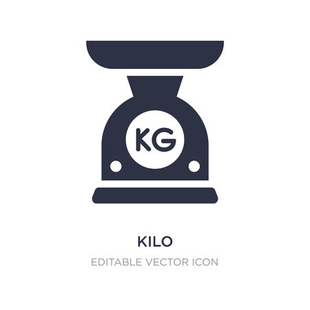 kilo icon on white background. Simple element illustration from General concept. kilo icon symbol design.のイラスト素材