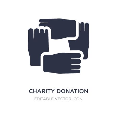 charity donation icon on white background. Simple element illustration from Guestures concept. charity donation icon symbol design.のイラスト素材