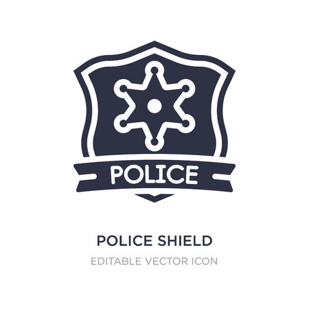 police shield icon on white background. Simple element illustration from Security concept. police shield icon symbol design.のイラスト素材