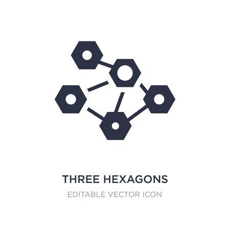 three hexagons cell icon on white background. Simple element illustration from Medical concept. three hexagons cell icon symbol design.のイラスト素材