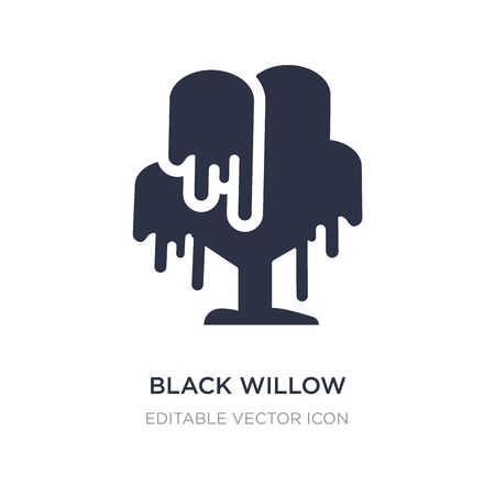 black willow icon on white background. Simple element illustration from Nature concept. black willow icon symbol design.のイラスト素材