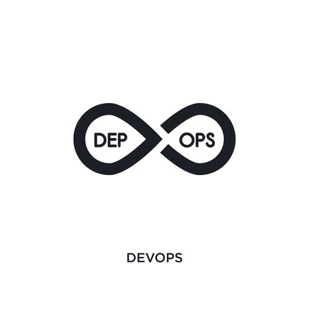devops isolated icon. simple element illustration from technology concept icons. devops editable logo sign symbol design on white background. can be use for web and mobileのイラスト素材