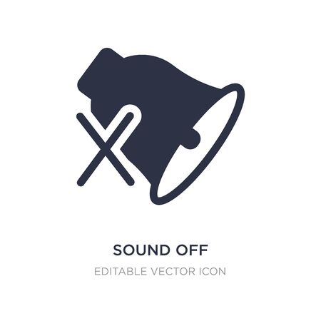 sound off icon on white background. Simple element illustration from UI concept. sound off icon symbol design.のイラスト素材