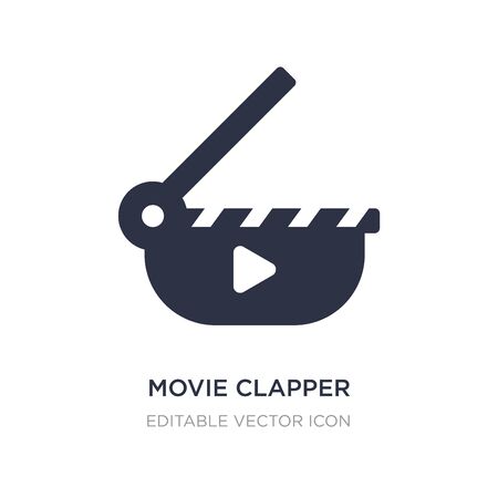 movie clapper icon on white background. Simple element illustration from Cinema concept. movie clapper icon symbol design.のイラスト素材