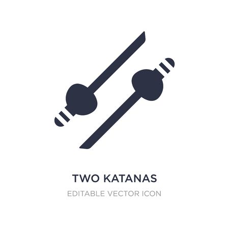 two katanas icon on white background. Simple element illustration from Weapons concept. two katanas icon symbol design.のイラスト素材
