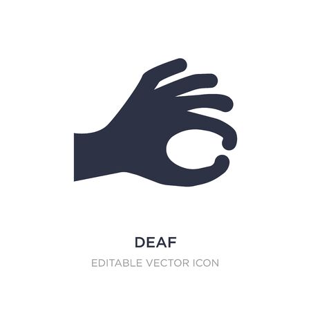 deaf icon on white background. Simple element illustration from Guestures concept. deaf icon symbol design.のイラスト素材