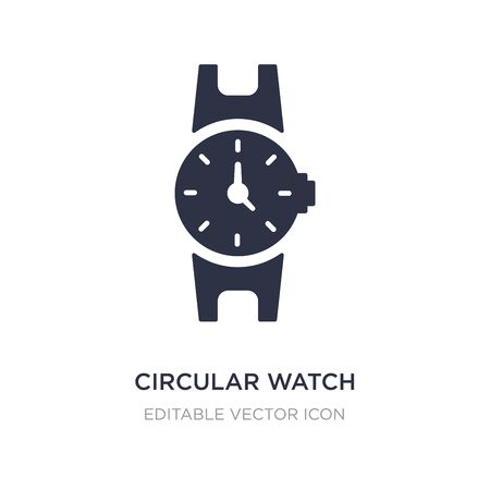 circular watch icon on white background. Simple element illustration from General concept. circular watch icon symbol design.のイラスト素材