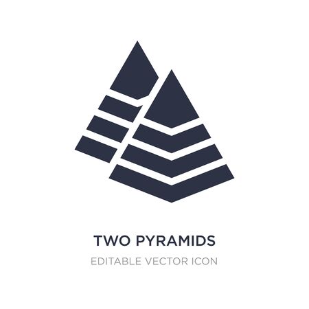two pyramids icon on white background. Simple element illustration from Seo and web concept. two pyramids icon symbol design.のイラスト素材