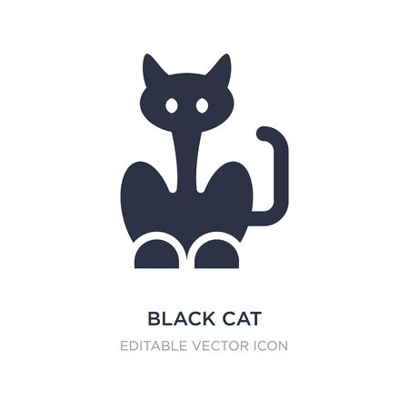 black cat icon on white background. Simple element illustration from Animals concept. black cat icon symbol design.のイラスト素材