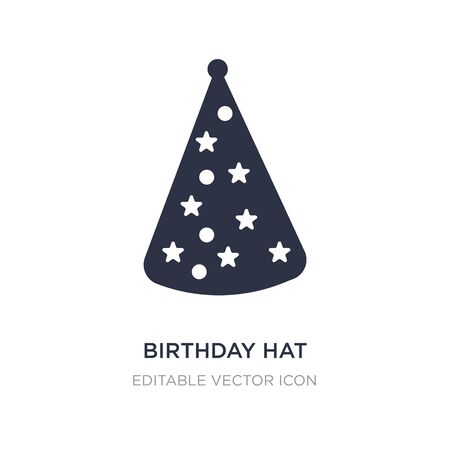 birthday hat with dots and stars icon on white background. Simple element illustration from Fashion concept. birthday hat with dots and stars icon symbol design.のイラスト素材