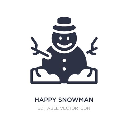 happy snowman icon on white background. Simple element illustration from Christmas concept. happy snowman icon symbol design.のイラスト素材