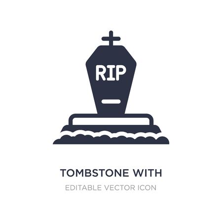 tombstone with cross icon on white background. Simple element illustration from Other concept. tombstone with cross icon symbol design.のイラスト素材