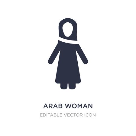 arab woman icon on white background. Simple element illustration from People concept. arab woman icon symbol design.のイラスト素材