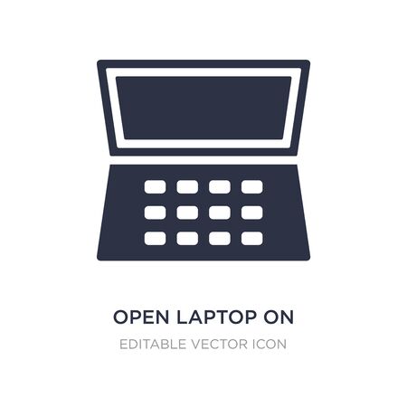 open laptop on icon on white background. Simple element illustration from Computer concept. open laptop on icon symbol design.のイラスト素材