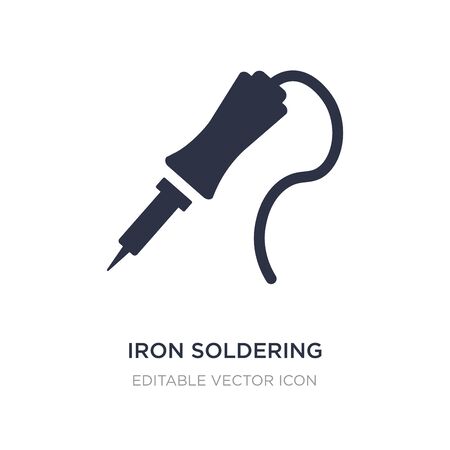 iron soldering icon on white background. Simple element illustration from Construction and tools concept. iron soldering icon symbol design.のイラスト素材
