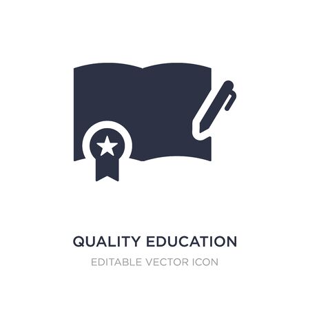 quality education icon on white background. Simple element illustration from Education concept. quality education icon symbol design.のイラスト素材