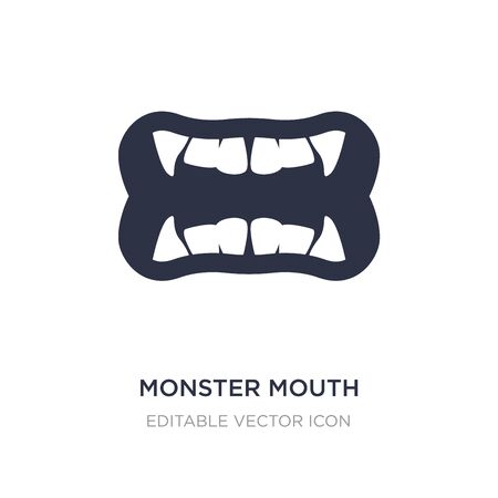monster mouth icon on white background. Simple element illustration from Animals concept. monster mouth icon symbol design.のイラスト素材