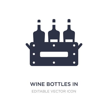 wine bottles in a box icon on white background. Simple element illustration from Food concept. wine bottles in a box icon symbol design.のイラスト素材