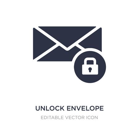 unlock envelope icon on white background. Simple element illustration from UI concept. unlock envelope icon symbol design.のイラスト素材