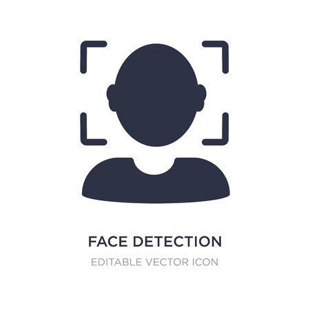 face detection icon on white background. Simple element illustration from UI concept. face detection icon symbol design.のイラスト素材