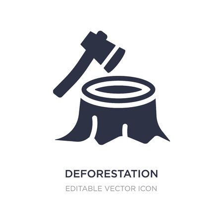 deforestation icon on white background. Simple element illustration from Nature concept. deforestation icon symbol design.のイラスト素材