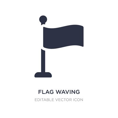 flag waving icon on white background. Simple element illustration from Communications concept. flag waving icon symbol design.のイラスト素材