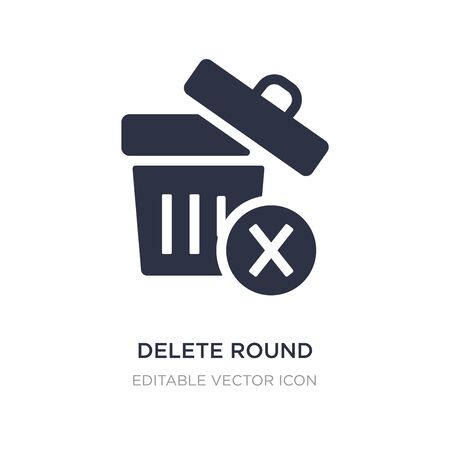 delete round button icon on white background. Simple element illustration from UI concept. delete round button icon symbol design.のイラスト素材